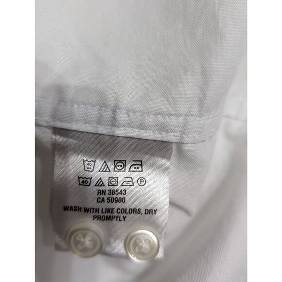Tommy Hilfiger White stretch poplin shirt Button down Oxford L regular Chest 48" - Picture 7 of 11